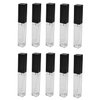 Healthcom 10 Pcs 7.5ml Square Clear Plastic Lip Gloss Tubes Vials with Mirror LED Light Lip Glaze Tube Bottles Empty Refillable Makeup Lipstick Tube DIY Cosmetic Container Travel for Woman Girl(Black)