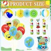 Summer Beach Party Decorations, Beach Theme Pool Birthday Party Supplies Including Birthday Banner Beach Garland Paper Lanterns Beach Balls Cupcake Toppers Balloons Set for Hawaiian Luau Party