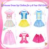 Princess Dress Up for Girl - Dress up Clothes for Toddler Girl, Princess Toys Christmas Birthday Gifts for 3 4 5 6 7 Little Girls