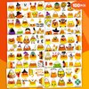 100 PCS Halloween Corn Temporary Tattoos Themed Birthday Party Decorations Favors Supplies Decor Cute Pumkin Candyland Fall Tattoo Stickers Gifts For Game Boys Girls Classroom School Prizes Reward