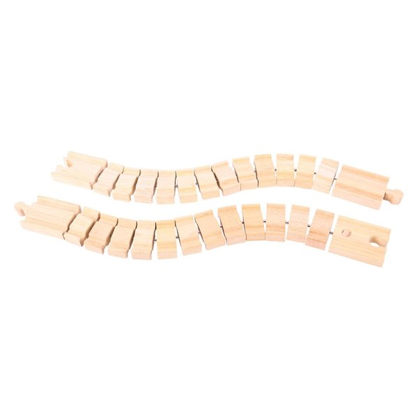 Bigjigs Rail Wooden Crazy Train Track (2 pk) - Compatible with Bigjigs Train Sets and Most Wooden Train Set Brands, Quality Bigjigs Train Accessories