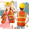 Handepo Construction Worker Costume Kids Hard Hat Construction Vest Goggles Toddler Dress Up Set Birthday Party Girls Boys(Yellow)