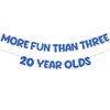 Fulmoon Pre Strung More Fun Than Three 20 Year Olds Glitter Banner Happy 60th Birthday Party Decorations Funny Birthday Banner 60th Wedding Anniversary Decorations (Dark Blue)