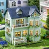 Roroom DIY Miniature and Furniture Dollhouse Kit,Mini 3D Wooden Doll House Craft Model with LED,Creative Room Idea for Valentine's Day Birthday Gift (Warm House-D005)