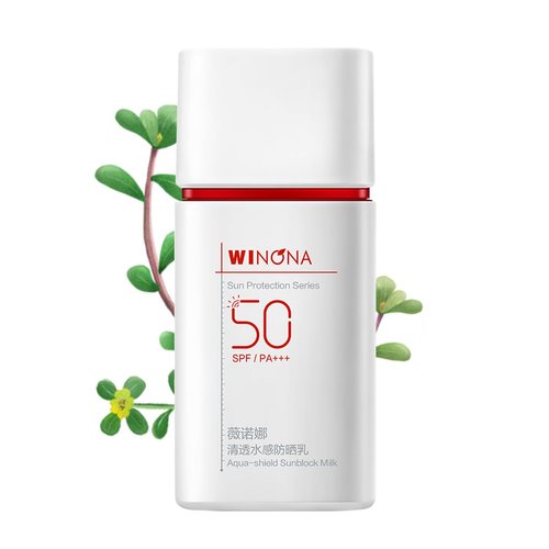 WINONA Sunblock Milk SPF 50+++, A Premium Lightweight Face Sunscreen for Sensitive and Dry Skin, Infused with Soothing Portulaca Oleracea Extract, 1.76oz