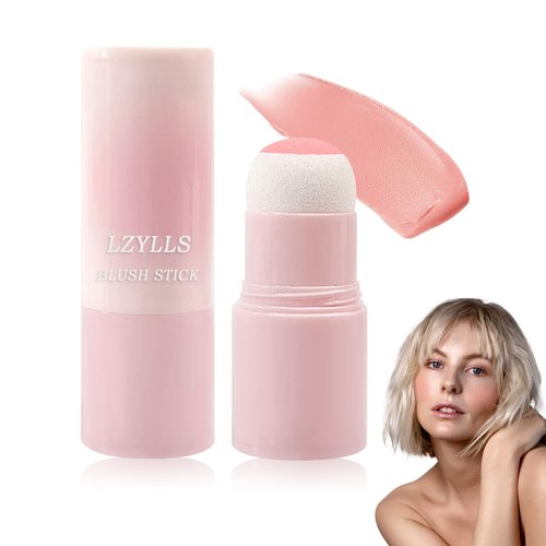 Cream Blush Stick with Brush,Waterproof Multi Cream Blush Stick Makeup,Lightweight,Long-lasting,Easy To Use,2 in 1 Multi Stick Blush for Cheeks & Lip Tint & Eyeshadow Makeup,Suitable for All Skin K3