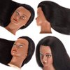 headdoll Mannequin Head 100% Real Hair for Cosmetology Manikin 16 Inch Doll Head Hairdresser Hairstylist Training Practice Styling Braiding Styling Curling Coiling Display Cosmetology with Stand
