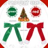 2PCS Christmas Hair Clips for Women Girls Velvet Ribbon Hair Bows Clips Christmas Santa Claus Socks Barrettes Alligator Hairpins Cute Hair Accessories Xmas Party Dress Gifts(Red, Green)