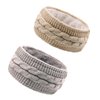 YAHENLI Winter Headbands for Women 2 PCS, Knit Thick Fleece Lined Headband for Girls Headwrap, Ear Warmers Cold Weather Warm Ear Muffs