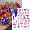 8 Sheets Independence Day Nail Stickers 4th of July Nail Art Stickers 3D Self-Adhesive American Flag Nail Design Decals American Flag Nail Decals for Patriotic Women DIY Nail Decoration