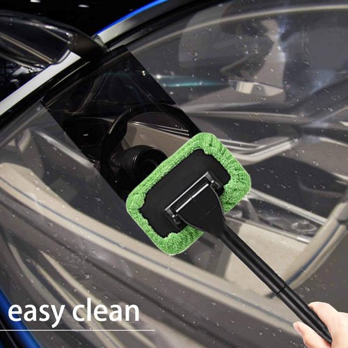 XINXIYAN Car Window Cleaner,Windshield Cleaning Tool Inside 19 Inch (Green-Rectangle)