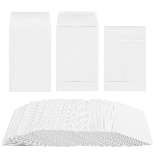 200 Pack Small Coin Envelopes Kraft Paper Seed Envelopes Mini Parts Small Items Stamps Storage Packets Envelopes Self-Adhesive for Garden, Office or Wedding Gift, (2 1/4 x 3 1/2 Inch, white)