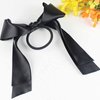 Yheakne Silk Bow Ponytail Holder Black Satin Hair Ties Scrunchies Velvet Ribbon Hair Bow Bands Rope Ponytail Holder Hair Accessories for Women and Girls (Black)
