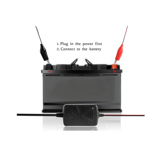 KHUI-UAH 12V 1000mA Automatic Battery Charger, Maintainer, Trickle and Desulfatorr with Short Circuit Protection
