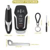 Key Fob Case Replacement for Ford F150 F250 F350 Fusion Mustang Explorer Edge Lincoln MKZ MKC MKX 2014 2015 2016 2017 5 Button Pad Cover Keyless Entry Remote Control Smart Car Key Fob Shell
