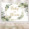 Omifly Baby in Bloom 7Wx5H Backdrop for Photography Eucalyptus Green Leaves Botanical Gold Glitter Star Baby Shower Background Party Decorations Cake Table Banner Decor Photo Booth Studio Props
