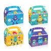 12 Pack Robot Party Treat Boxes Robot Theme Party Favor Treat Box Robot Wrench Antenna Pattern Cardboard Boxes with Handle for Baby shower Birthday Party Decorations Supplies