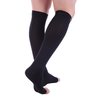 Doc Miller Open Toe Compression Socks, 15-20 mmHg, Toeless Compression Socks Women and Men for Maternity, Shin Splints & Calf Recovery, 1 Pair Black Knee High Medium