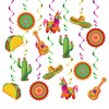 24PCS Mexican Fiesta Decorations Cino De Mayo Hanging Swirl Décor for Taco Twosday Birthday Taco Party Mexican Fiesta Party Supplies Boys Girls Baby Shower Favors