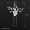 Beautiful Floral Rose Gold Wedding Hair Comb With Clear Crystal Side Bridal Comb with 2 Hair Pins, Hair Sticks