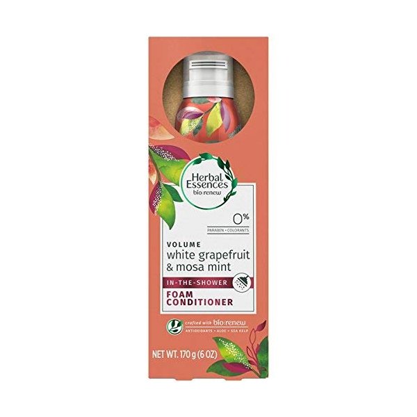Herbal Essences Volume In the Shower Foam Conditioners, White Grapefruit & Mosa Mint, 6 oz (Pack of 2)