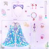 Princess Dress Up for Girls 4-6, Mermaid Toddler Toys for Ages 3-8, 8 Pcs Shiny Sequin Princess Cape Set Kids Toys, Princess Girl Toys for Easter Halloween Birthday Christmas Gifts Party Favors