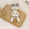 Crochet Bunny Rattle for Baby, Soft Baby Rattle Toys Wooden Ring Rattle for Toddlers Cute Rattle Toy Boy Girl First Rattle Gift Perfect Baby Shower Gift for Moms & Babies, #3 Bunny