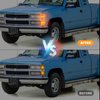 Gempro Sequential Amber LED Corner Side Marker Turn Signal Lights for Chevy C/K 1500 2500 3500 1994-1998 C10 Pickup Truck Silverado Suburban Tahoe Front Grill Lights, 4PCS (Clear Len)