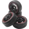 ShareGoo 12mm Hex Wheel Rims & OD 2.59" Rubber Tires for RC 1/10 On-Road Touring Car