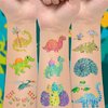 EMOME 204 PCS Dinosaur Glitter Tattoos, Kids FakeTattoos Temporary Stickers for Boys Pre-cut, Dinosaur Birthday Party Supplies Favors Games Decorations