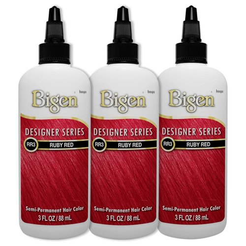 RR3 Ruby Red Bigen Designer Series Semi Permanent Hair Color (3 Pack)