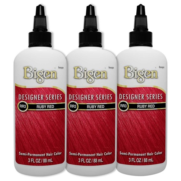 RR3 Ruby Red Bigen Designer Series Semi Permanent Hair Color (3 Pack)