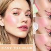 Cream Blush Stick with Brush,Waterproof Multi Cream Blush Stick Makeup,Lightweight,Long-lasting,Easy To Use,2 in 1 Multi Stick Blush for Cheeks & Lip Tint & Eyeshadow Makeup,Suitable for All Skin A