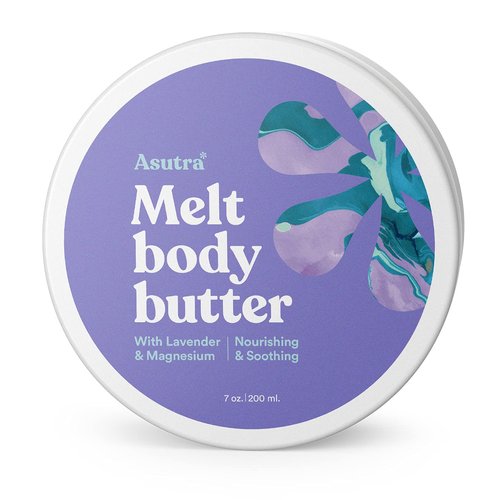 ASUTRA Magnesium Body Butter Lotion with Lavender Scent, 7 oz - Soothing Shea Butter & Almond Oil Moisturizer, Premium-Quality Magnesium Oil, Lavender Essential Oil