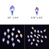 Tisslan 100pcs Flame Shape Design 2 Sizes Flatback Glass Crystal Ab Rhinestones for 3D Nail Art Craft Mix Decoration Stone Gems(50pcs Each Size)