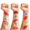 100 PCS Folding Fans Birthday Party Decorations Favors Supplies Hand Fans Japanese Chinese Temporary Tattoos Stickers Gifts Girls Boys Classroom School Prizes Reward