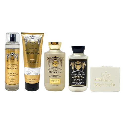 Bath & Body Works Diamond Of The Season Deluxe Bundle with a Natural Oats Bar Soap - Fragrance Mist - Body Cream - Body Wash and Body Lotion - Full Size