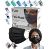 FLTR General Use Face Mask, Black, 75 Count 75 Count (Pack of 1)