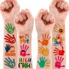 8 Sheets (78PCS) Hi High Five Tattoos Birthday Party Decorations Favors Decor Supplies Theme Stickers for Girl Boy Kids Gifts Classroom School Prizes Rewards