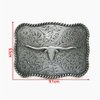 MASOP VOGU Vintage Western Cowboy Rodeo Rectangle Cattle Cow Head Belt Buckle Men