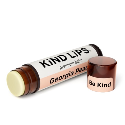 Kind Lips Lip Balm - Nourishing & Moisturizing Lip Care with Shea Butter, Beeswax & Vitamin E | Georgia Peach Flavor | 0.15 Oz (Single Tube)
