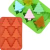 Accfore 3 Pack Christmas Tree Silicone Molds,6 Cavity Candy Baking Trays for Holiday Cakes,Candies,Gummy,Chocolates,Jelly,Soap,Ice Cube,Cookies (red, green, purple)