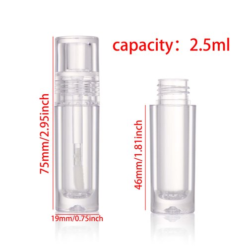 COSIDEA 30pcs 2.5ml Round Clear empty lip gloss tubes bulk with wand lipgloss bottle containers wholesale
