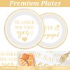 96Pcs Happy Engagement Party Supplies Engagement Paper Plates Napkins She Said Yes Party Tableware Set She Said Yes Disposable Dinnerware for Wedding Birthday Party Bridal Shower Decoration Serve 24