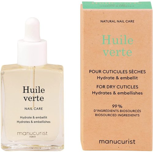 Manucurist Green Oil Nail Care - Nail & Cuticle Oil - Nourishes and Regenerates Nails and Cuticles - Promotes Growth - Blend of 6 Oils - 99% Bio-Sourced - Nail Care - 0.5 fl oz Bottle