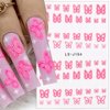 3D Pink Blue Butterfly Nail Stickers for Women Butterfly Nail Decals for Nail Art Supplies Butterfly Nail Art Stickers for Nail Designs Cartoon Butterfly Stickers for Nails Butterflies Nail Decor