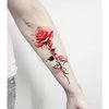 Oottati 8 Sheets Arm Waterproof Temporary Tattoos Red Flower Butterfly Rose Heart