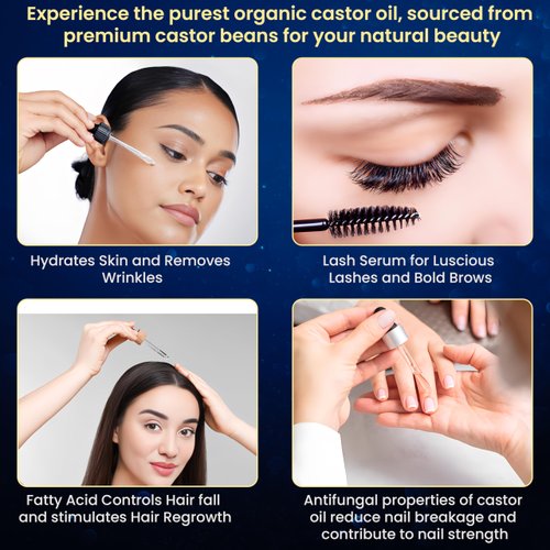 FARSA Native Castor Oil Organic & Vegan, 100 Pure Castor Oil for Hair Growth, Eyelashes, Skin Tightening, Nail Treatment, Natural Cold Pressed Unrefined Hexane-Free & Cruelty-Free Beauty Elixir