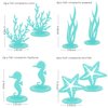 8 Pcs Green Mermaid Party Decoration DIY Felt Table Centerpiece Under The Sea Party Decorations for Ocean Theme Girl Little Mermaid Birthday Baby Shower Party Supplies