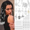 Generic 107 PCS Dreadlock Loc Jewelry Dreadlocks Crystal Hair Charms, Silver Ring Hair Accessories Braid Loc Stainless Steel Adjustable Hair Cuffs